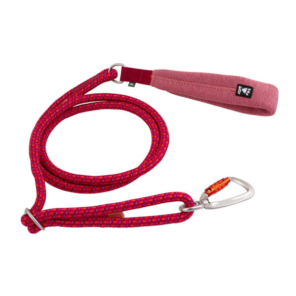 Hurtta - Adjustable ECO rope leash beetrot