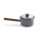 Enamel cooking pot with sturdy wooden handle | slate grey