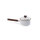 Enamel cooking pot with sturdy wooden handle | egg shell