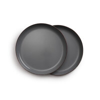 Large enamel plates set of 2 | slate gray