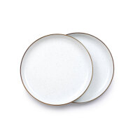 Large enamel plates set of 2 | eggshell