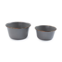Enamel bowl set of 2 - small and large | slate grey