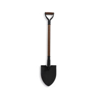 Folding spade with a sturdy beech wood handle and a...