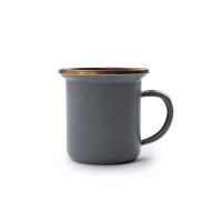 Enamel espresso cup set of 2 | slate grey