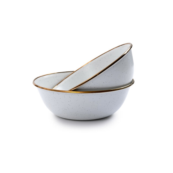 Enamel bowl set of 2 | eggshell
