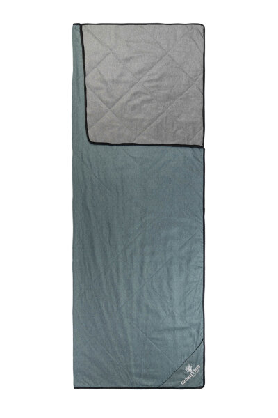 WellhealthBlanket Wool Deluxe - blanket & sleeping bag with AlmWolle with second layer of SynthDown | Smoky Blue / Grey