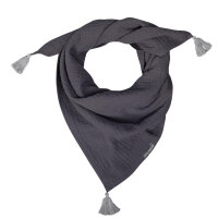 Soft muslin scarf - bandana | Dark Grey/Light Grey
